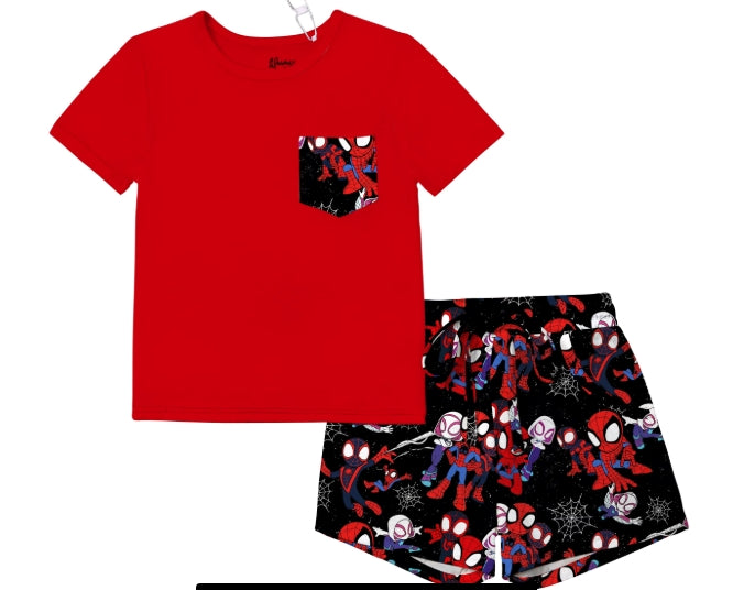 SPIDEY FRIENDS POCKET T SET
