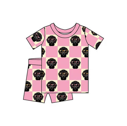 Checkered DoodlesTwo-Piece Short Sleeve